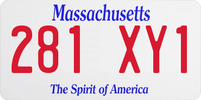 MA license plate 281XY1