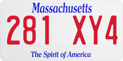 MA license plate 281XY4
