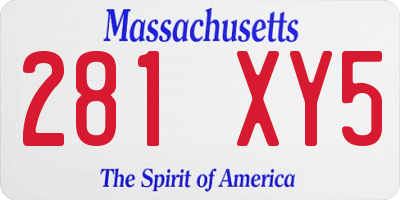 MA license plate 281XY5