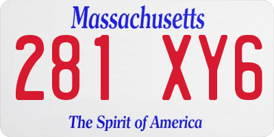 MA license plate 281XY6