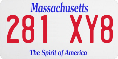 MA license plate 281XY8