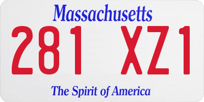 MA license plate 281XZ1