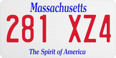 MA license plate 281XZ4