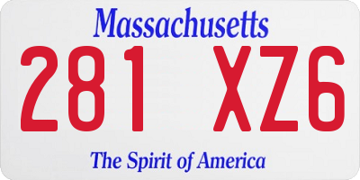 MA license plate 281XZ6