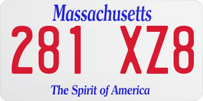 MA license plate 281XZ8