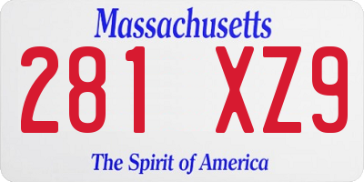 MA license plate 281XZ9