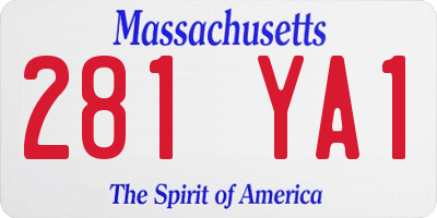 MA license plate 281YA1