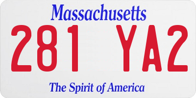 MA license plate 281YA2