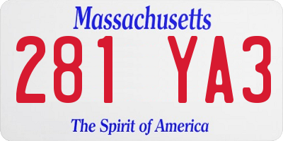 MA license plate 281YA3