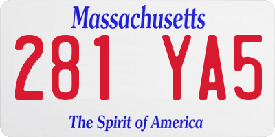 MA license plate 281YA5