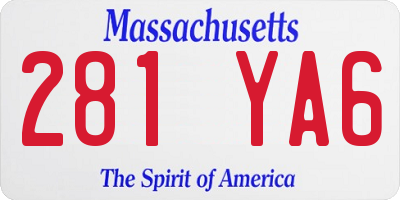 MA license plate 281YA6