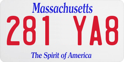 MA license plate 281YA8