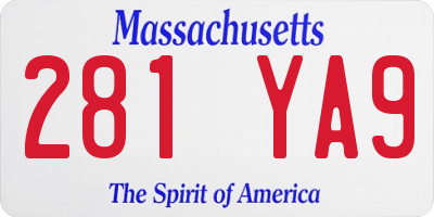 MA license plate 281YA9