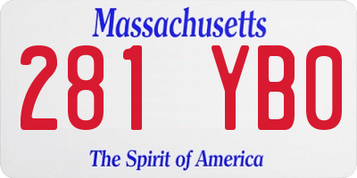 MA license plate 281YB0