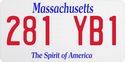 MA license plate 281YB1