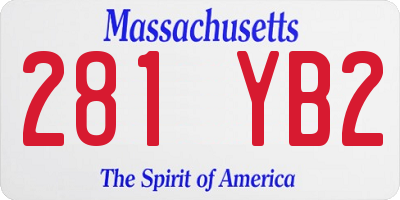 MA license plate 281YB2