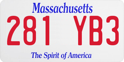 MA license plate 281YB3