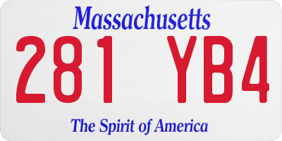 MA license plate 281YB4