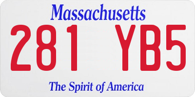 MA license plate 281YB5