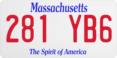 MA license plate 281YB6