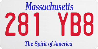 MA license plate 281YB8