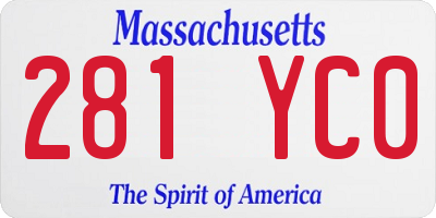 MA license plate 281YC0