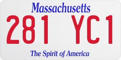 MA license plate 281YC1