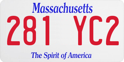 MA license plate 281YC2