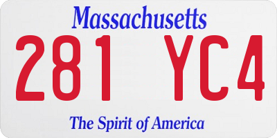 MA license plate 281YC4