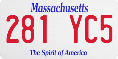 MA license plate 281YC5