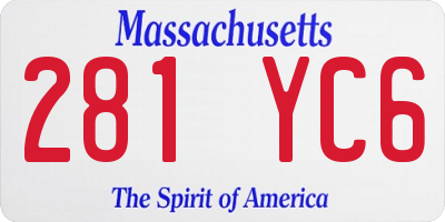 MA license plate 281YC6