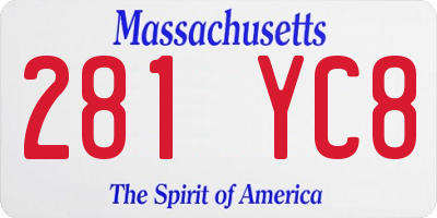 MA license plate 281YC8