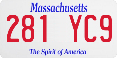 MA license plate 281YC9