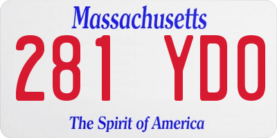 MA license plate 281YD0