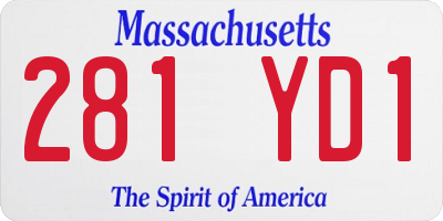 MA license plate 281YD1