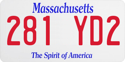 MA license plate 281YD2