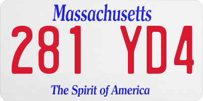 MA license plate 281YD4