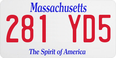 MA license plate 281YD5