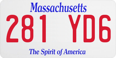 MA license plate 281YD6