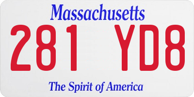 MA license plate 281YD8