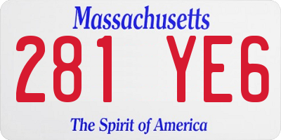 MA license plate 281YE6