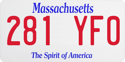 MA license plate 281YF0