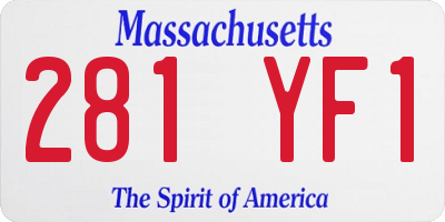 MA license plate 281YF1