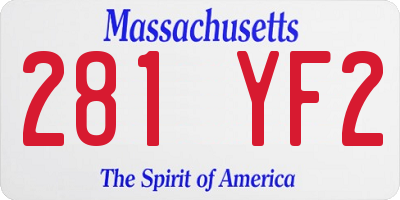 MA license plate 281YF2