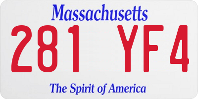 MA license plate 281YF4