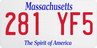 MA license plate 281YF5