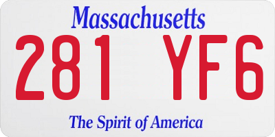 MA license plate 281YF6