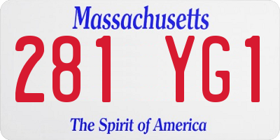 MA license plate 281YG1