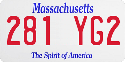MA license plate 281YG2