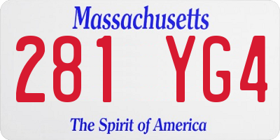 MA license plate 281YG4